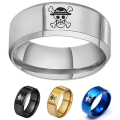 Trendy Pirate King Straw Hat Logo Ring
