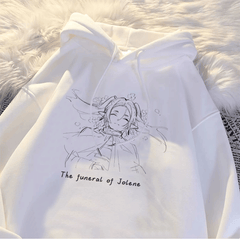 Casual Anime Print Loose Hoodie