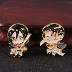 Mikasa Levi Anime Brooch Badge