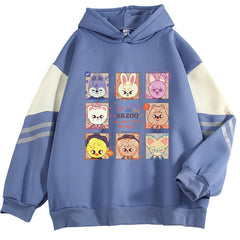 Women's Kpop Cartoon Print Loose Casual Hoodie
