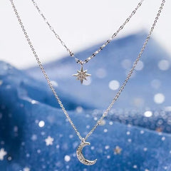 Star Moon Double Women's Necklace