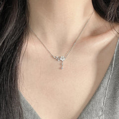 Retro Camellia Clavicle Chain Necklace