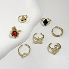 Trendy Game Seven-piece Set Rings