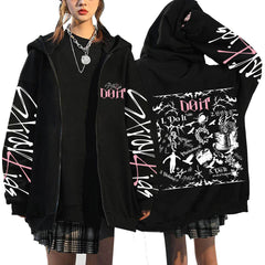 SKZ DO IT Tracks Printed Hooded Zipper Coat