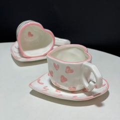 Pink Ceramic Heart Mug