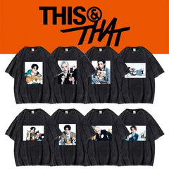 SKZ THIS & THAT Poster Print Round Neck Washed T-shirt