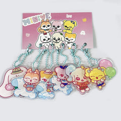 MINIVE Cartoon Acrylic Pendant Keychain Set