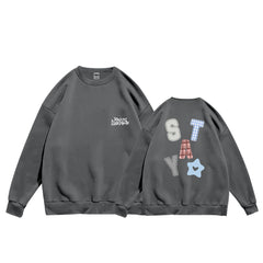 SKZ STAY Print Crew Neck Pullover Sweatshirt