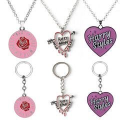 Letter Rose Necklace Keychain