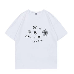 Jungkook Graffiti Cotton Round Neck T-shirt