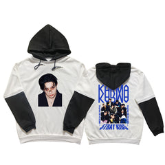 SK KARMA Album Fleece Black and White Hoodie