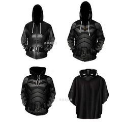 Unisex Bruce Wayne Cosplay Zip-up Hoodie