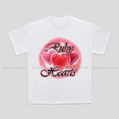 JENNIE Ruby Hearts Printed Short-sleeved T-shirt