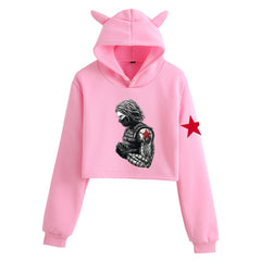 Women's Bucky Cat Ears Cropped Hoodie