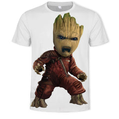 Unisex Groot Digital Print Short-sleeved T-shirt