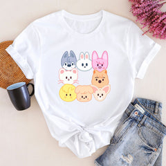 Cartoon KPOP Cute Round Neck T-shirt