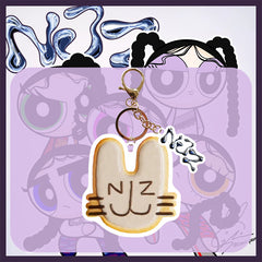 NJZ Cartoon Logo Acrylic Keychain