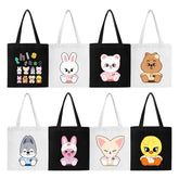 SKZ Doll Print Large Capacity Canvas Tote Bag