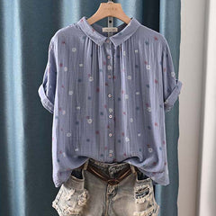 Women's Niche Lapel Short-sleeved Shirt