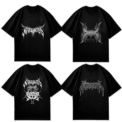 Unisex Kpop Short-sleeved Crew Neck Top