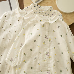 Women's Half Sleeve Summer Fresh Floral Printed Shirt