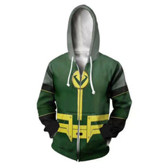 Unisex Loki Digital Print Cosplay Zipper Hoodie