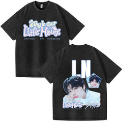 SKZ STAY in Our Little House Print Washed Tee