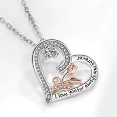 Chic Love Rose Silver Necklace