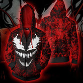 Unisex Venom Spider 3D Printed Pullover Zipper Cosplay Hoodie