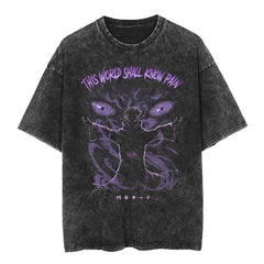 Vintage Anime Print Loose Washed T-shirt