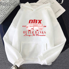 Casual OBX Letter Print Pullover Hoodie