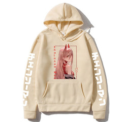 Unisex Anime Print Pullover Hoodie