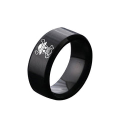 Trendy Pirate King Straw Hat Logo Ring