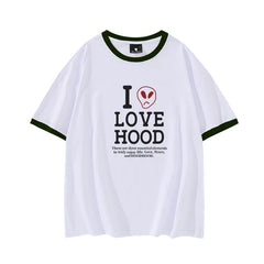 Soobin Same I LOVE HOOD Printed Cotton Top