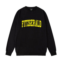 Unisex Loose Letter Print Crew Neck Sweatshirt