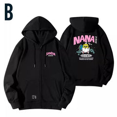 Women's Kpop Printed Loose Zipper Hoodie