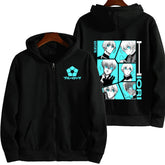 Unisex Anime Printed Zip Up Hoodie