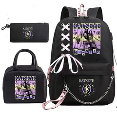 Katseye Pencil Case Lunch Bag Backpack Three-piece Set
