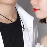 Versatile Magnetite Heart-shaped Couple Necklace