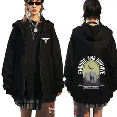 Unisex Game Logo Print Zipper Hoodie