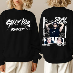 SKZ RUN IT Printed Crew Neck Sweatshirt