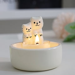 Couple Cat Candle Holder Ornament