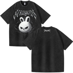 Unisex KPOP Printed Washed Short-sleeved T-shirt