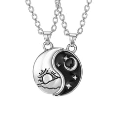 Tai Chi Sun and Moon Splicing Necklace