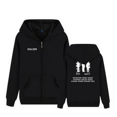 Unisex SUGA D-DAY Loose Black Zipper Hoodie