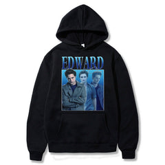 Edward Cullen Pattern Print Loose Hoodie