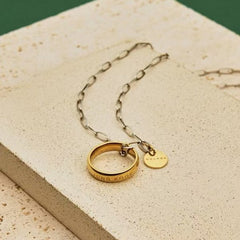 KPOP Golden Jewelry Necklace Ring
