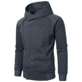 Casual Men's Side Zipper Solid Color Hoodie