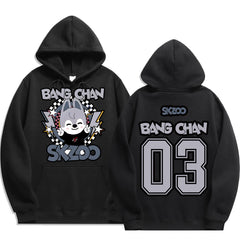 SKZ Number Printed Black Hoodie