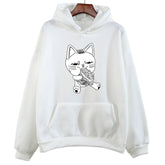 Unisex Dandadan Cat Anime Printed Hoodie